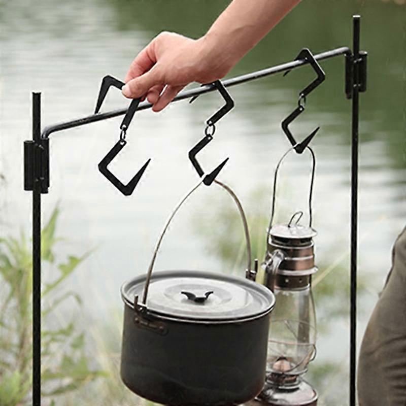 1 pc. S-Shaped Hanging Hook Outdoor Triangle Pot Cooking Pot Lamp Hanging Hook for Camping Linen Storage Hook Practical