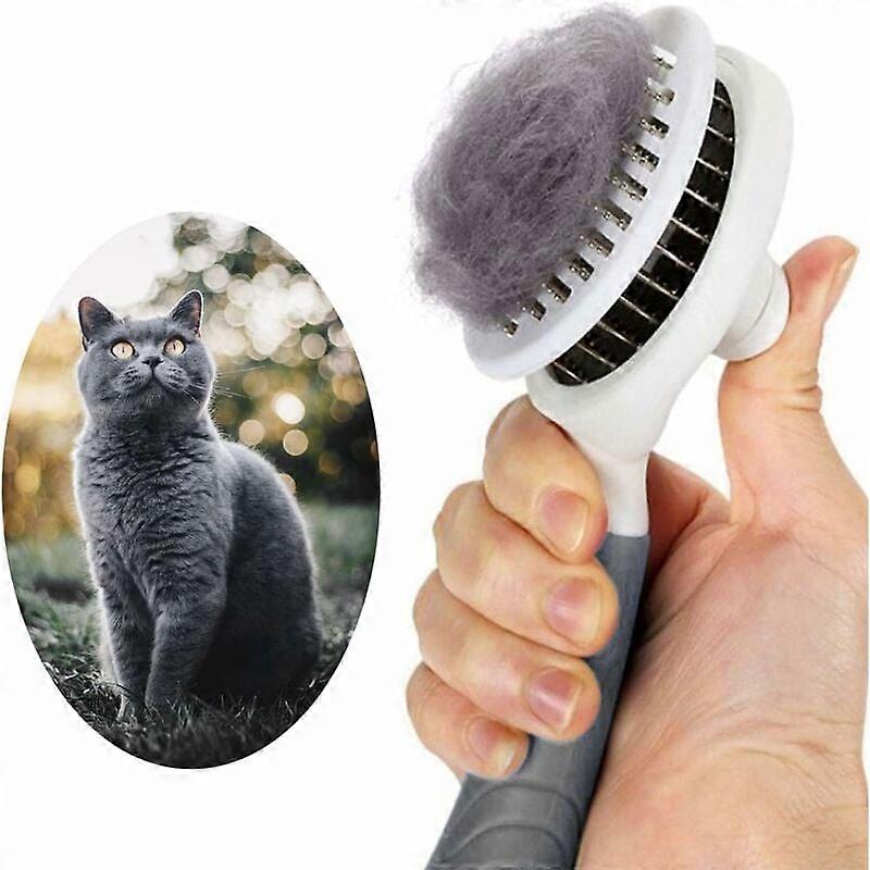 1pcs-pet comb-gray round-button style-card packaging