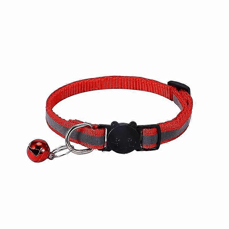 New Colors Reflective Breakaway Cat Collar Neck Ring Necklace Bell Pet Products Safety Elastic Adjustable