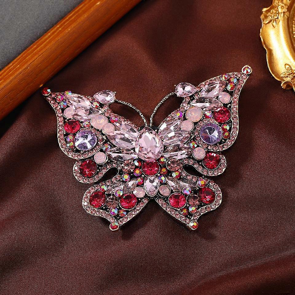 Luova täysi kristalli strassi perhonen iso rintaneula retro liioiteltu hyönteinen takki pin vaatetustarvikkeet
