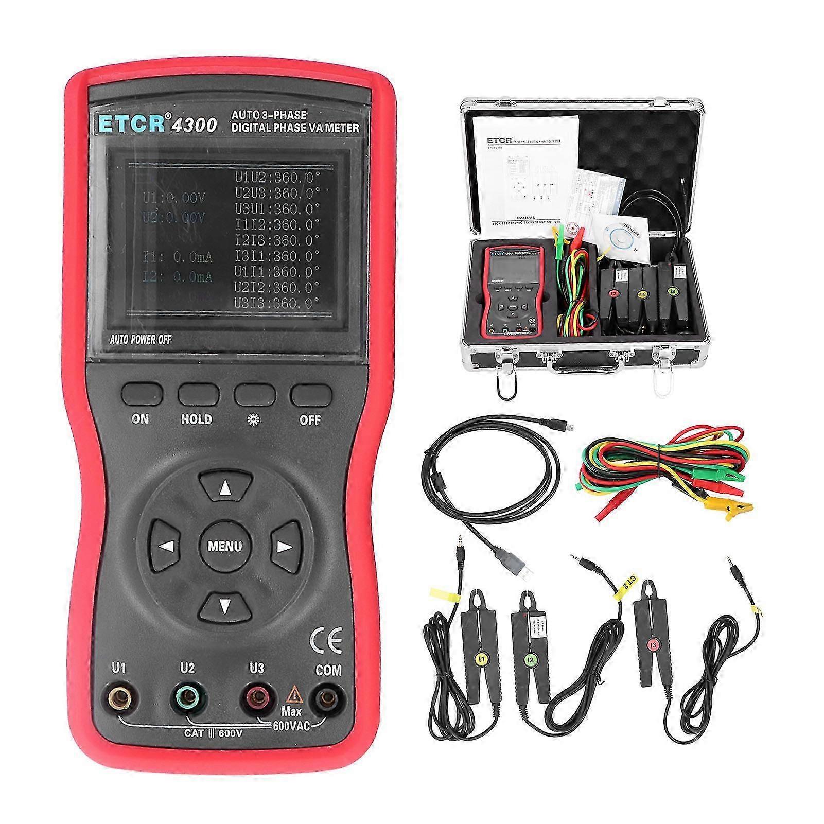 ETCR4300 3 Phase VoltAmpere Phase Meter Tester for Phase Sequence Power Testing