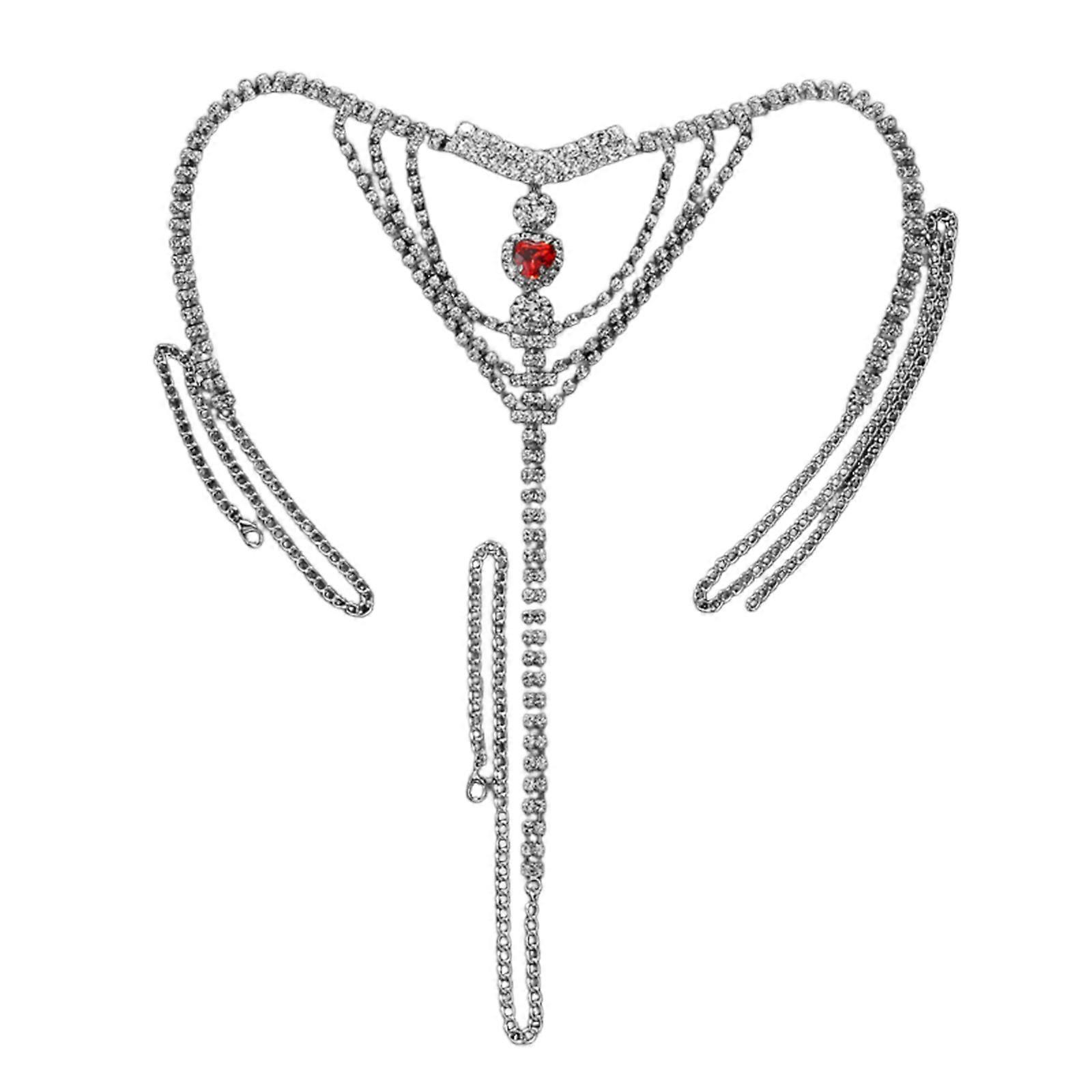Crystal Thong Για Γυναίκες Αλυσίδα Μέσης Καρδιά Στρας Για Νυχτερινό Κέντρο Μπικίνι Σέξι Στρας Στρινγκ Κιλοτάκια Ασημί