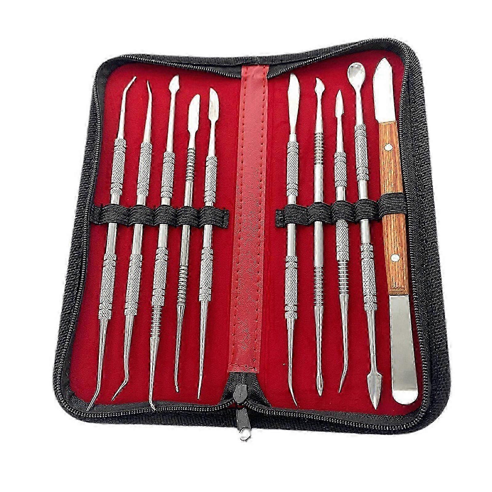 ​10 Piece Professional Wax Carving Set Stainless Steel Dental Instruments In Case For Dentists And Students​