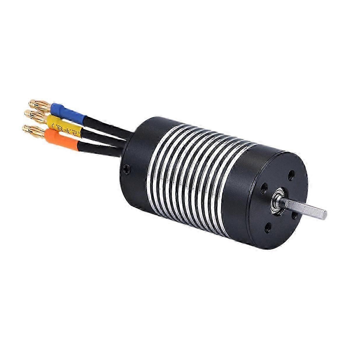 3665 2100KV Internal Rotation 4 Pole Non-Inductive Brushless Motor, 3.175mm Axle, for 1/14 1/12 RC Automotive