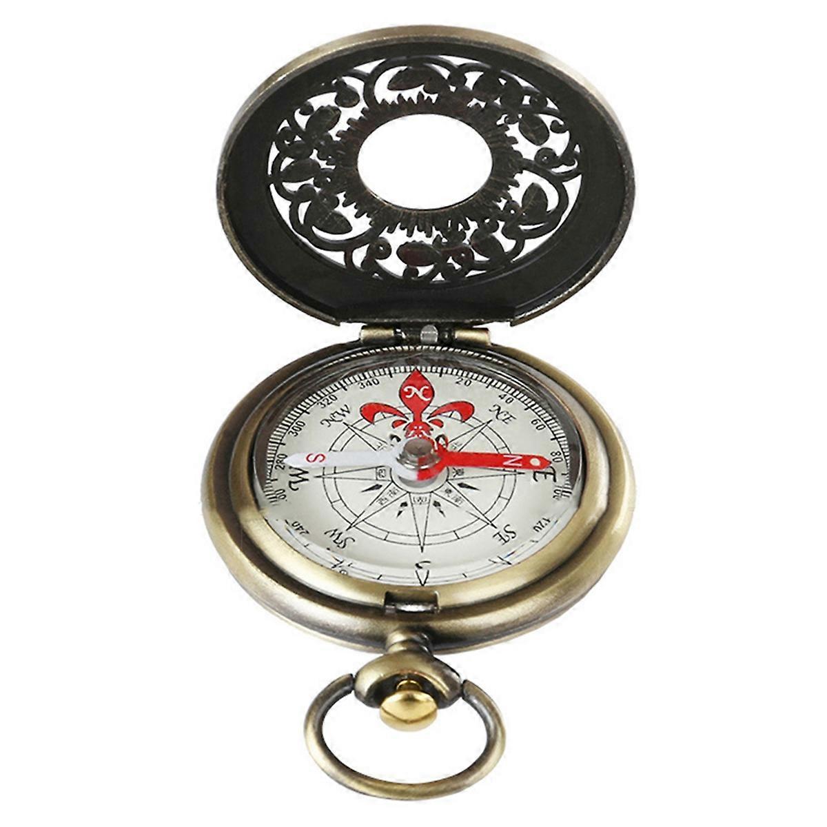 Retro Pocket Watch Compass Camping Pocket Watch with Compass