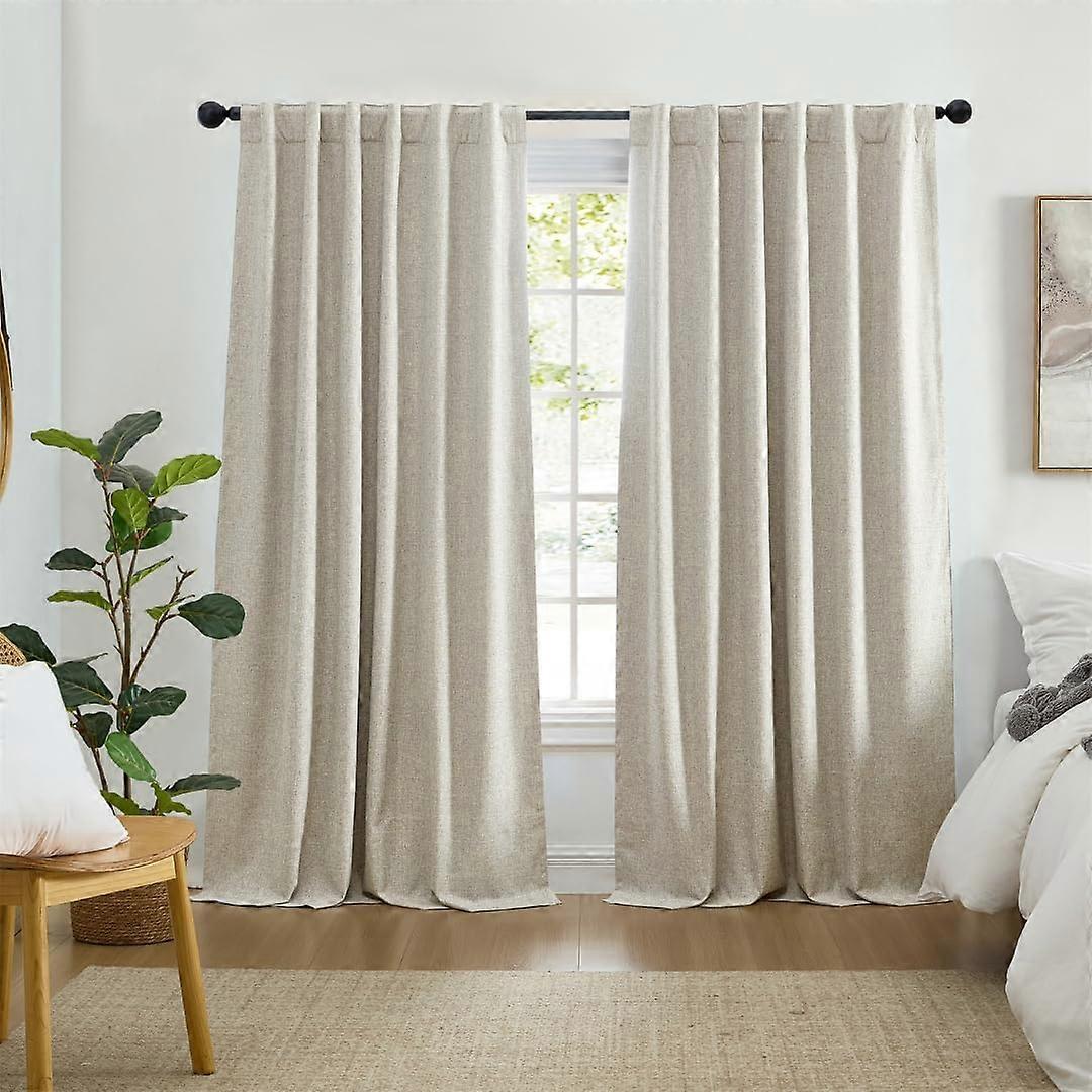 Max-Blackout Solid Texture Window Curtain Panel for Living Room 52'x84'