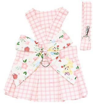 Vestito carino per cani scozzesi, set di guinzaglio per cani di piccola taglia media (rosa)