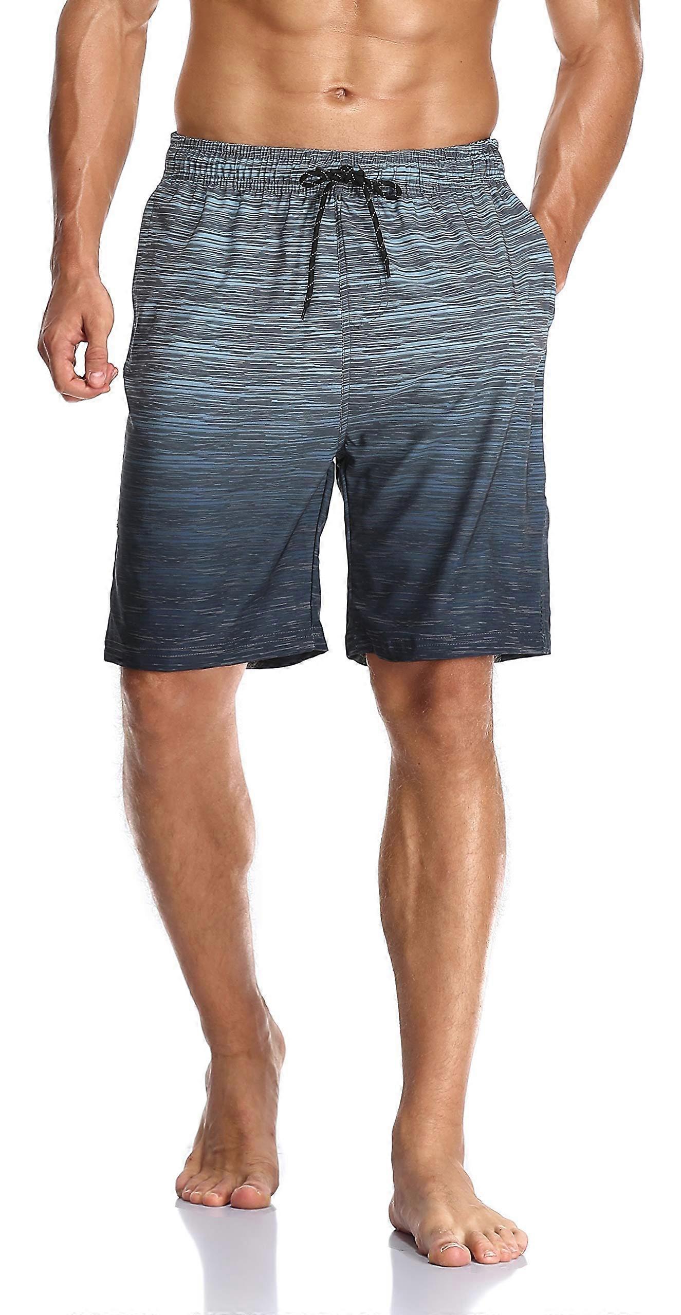 Mens Swim Trunks Quick Dry Board Shorts with Zipper Pockets Bathing Suit