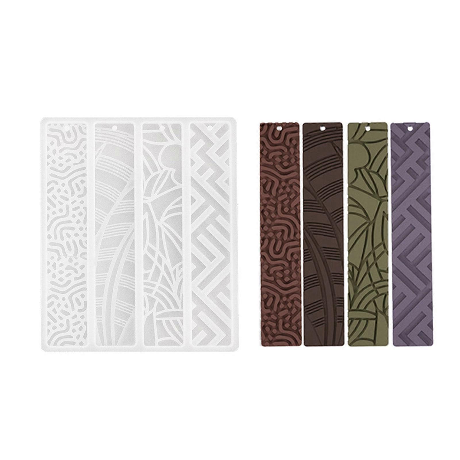 Customized Bookmarks Crafting Silicone Mold Stylish Irregular Geometric Patterns Bookmark Mould Flexible Resin Moulds