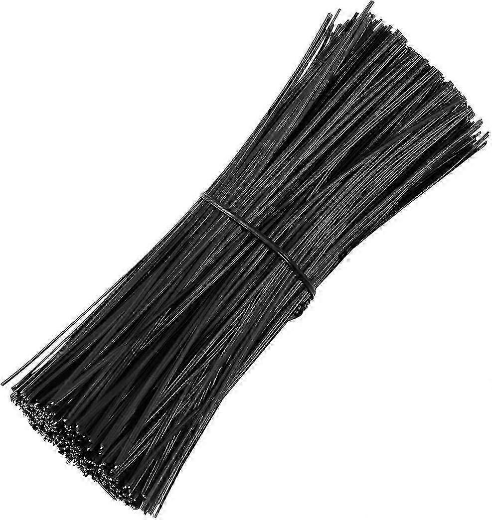 سلك حديدي مطلي بالبلاستيك، أربطة كابل، 15 سم، 500 قطعة (أسود)