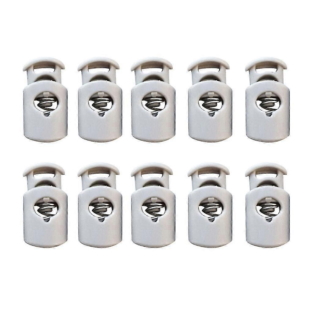 10 Pieces Plastic Barrel Shock Cord Rope Spring Toggle End Lock Stoppers