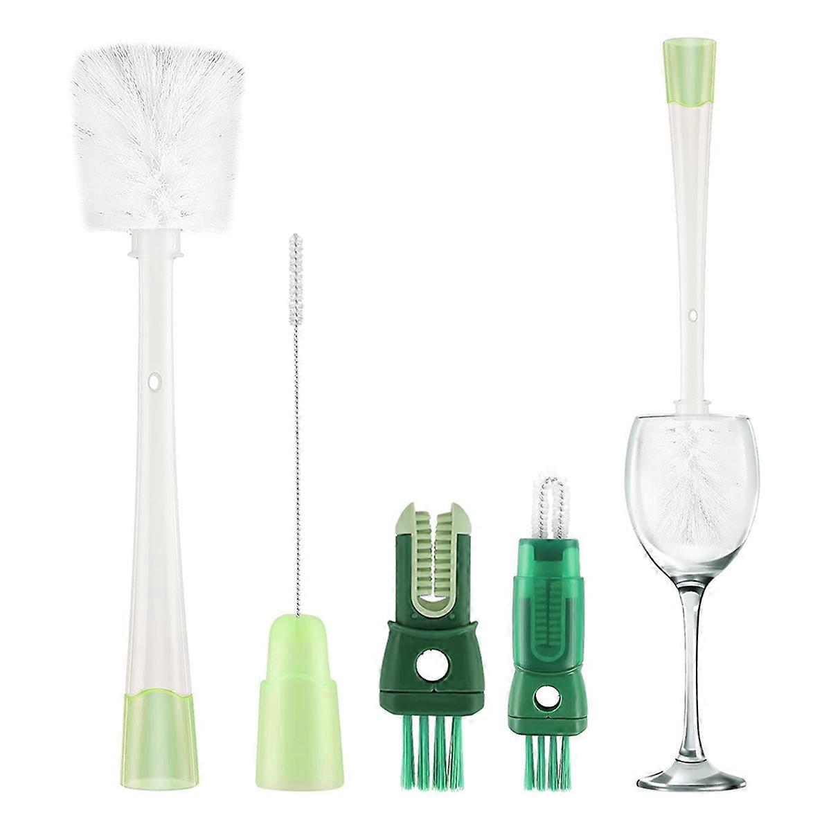 5-in-1 Water Bottle Brush Set for Straw, Lid & Bottom Cleaning