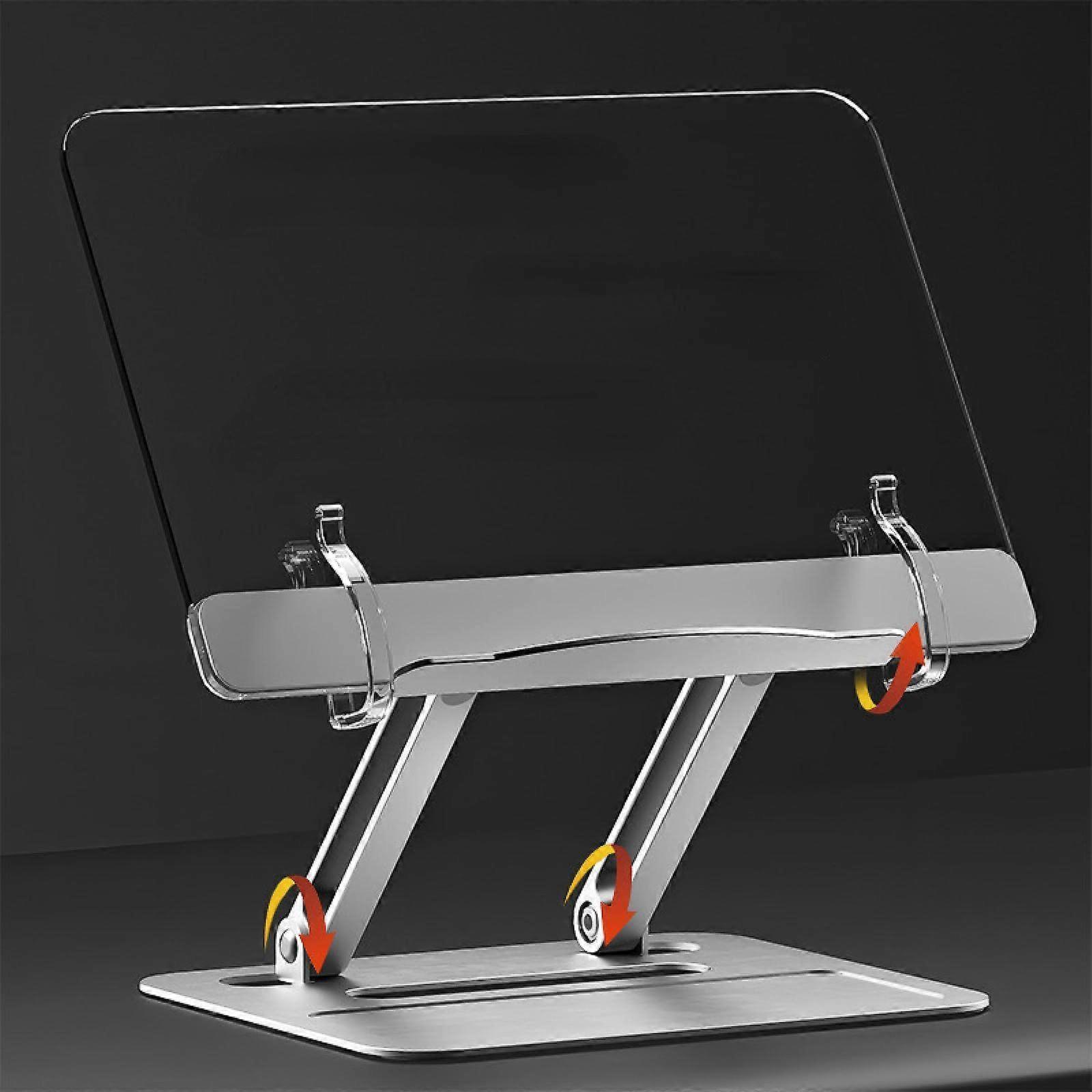 Reading rack multifunctional lifting reading rack, aluminum alloy desktop reading rack, tablet holder silver (suitable for books/tablets/laptops)