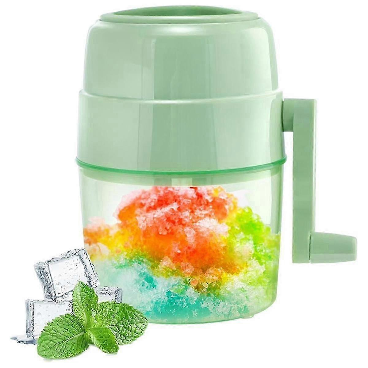 Snow Cone Machine Shaved Ice Machine Manual Ice Shaver Machine Double Stainless Steel Blade Ice Crusher