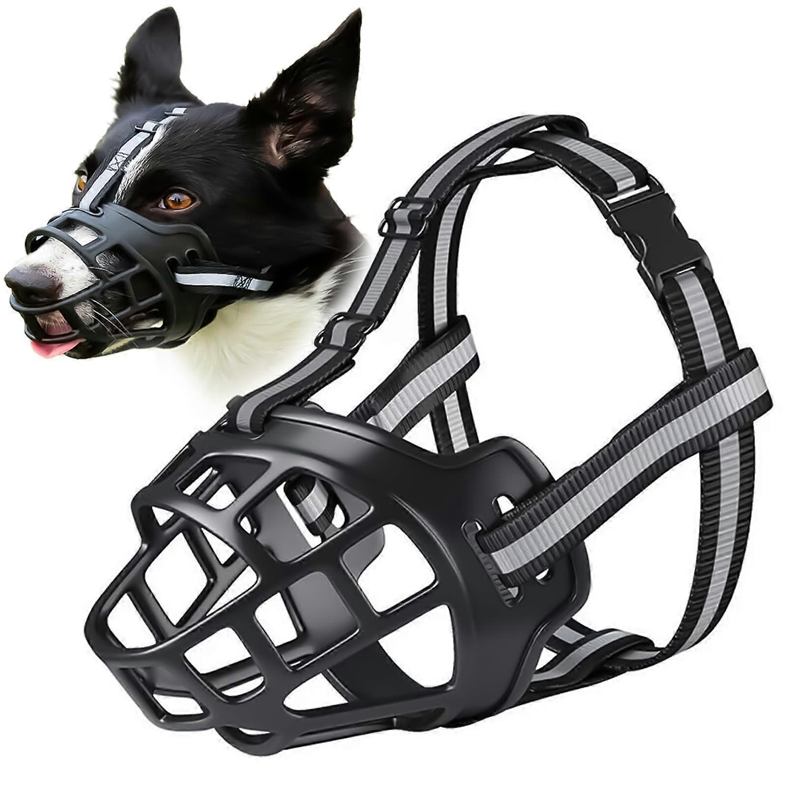 Dog Muzzles for Large Sized Dog Barking Basket Muzzle Reflective Breathable Soft Muzzle