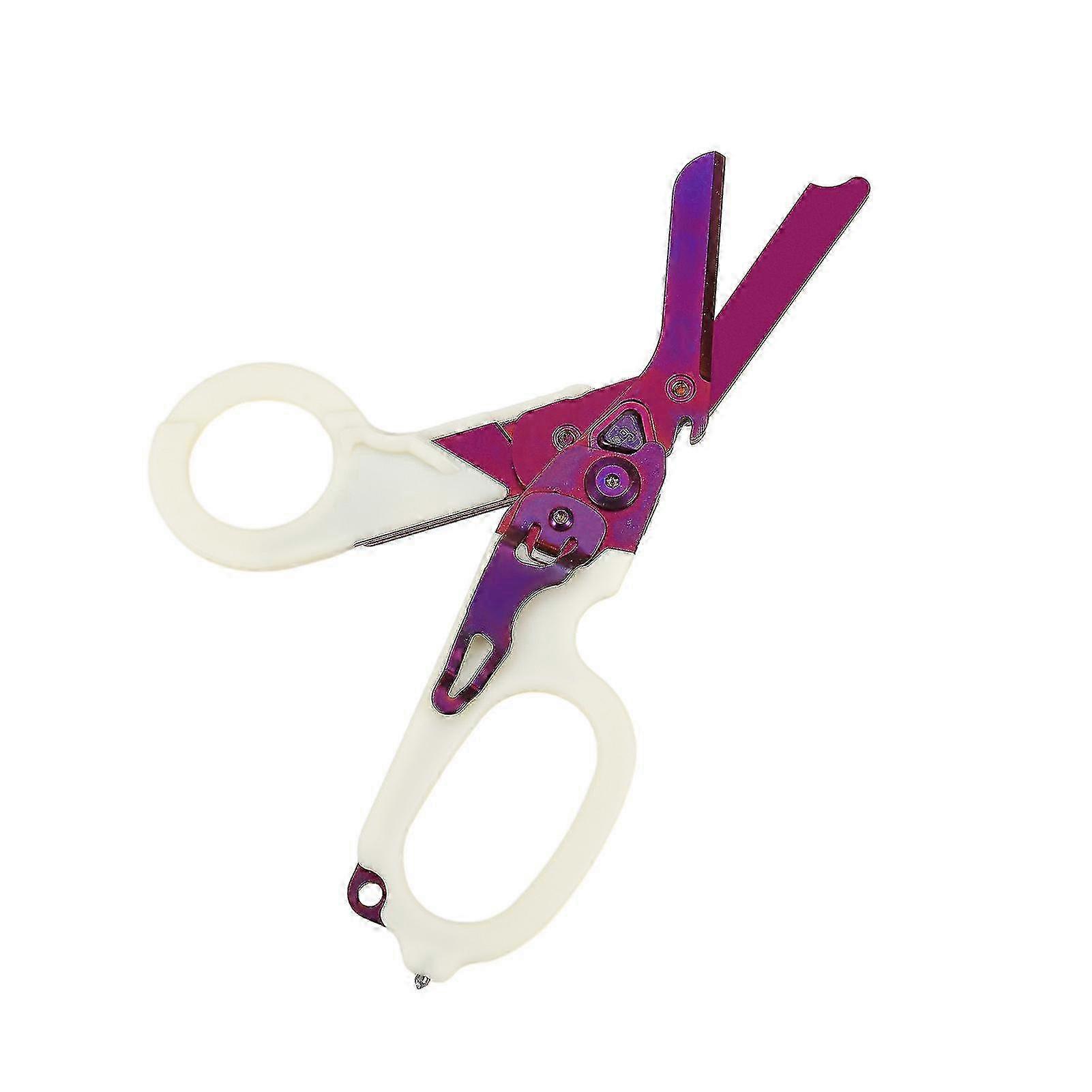 مقصات إنقاذ التخييم - أداة قابلة للطي من الفولاذ المقاوم للصدأ لمجموعات الإسعافات الأولية