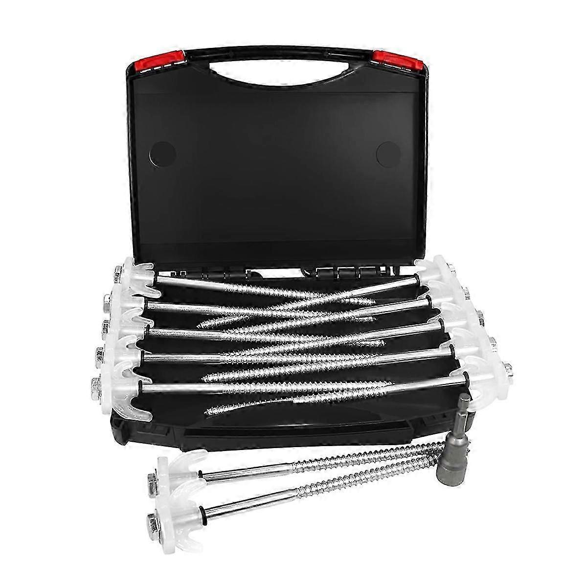 12 عبوة 8 بوصة مسامير خيمة معدنية شديدة التحمل مسامير مرساة تتوهج في الليل في الهواء الطلق الخيوط T