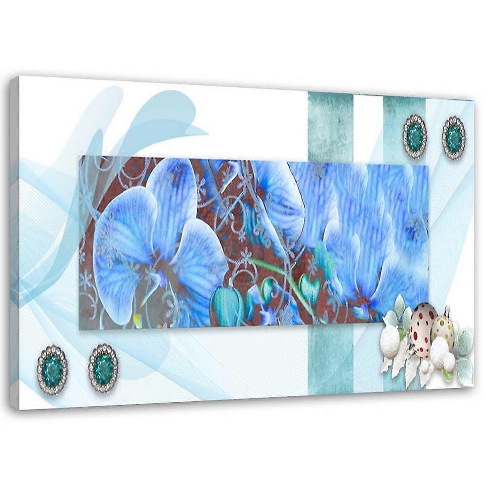 Fotobehang, Blauwe orchidee samenstelling - 100x70