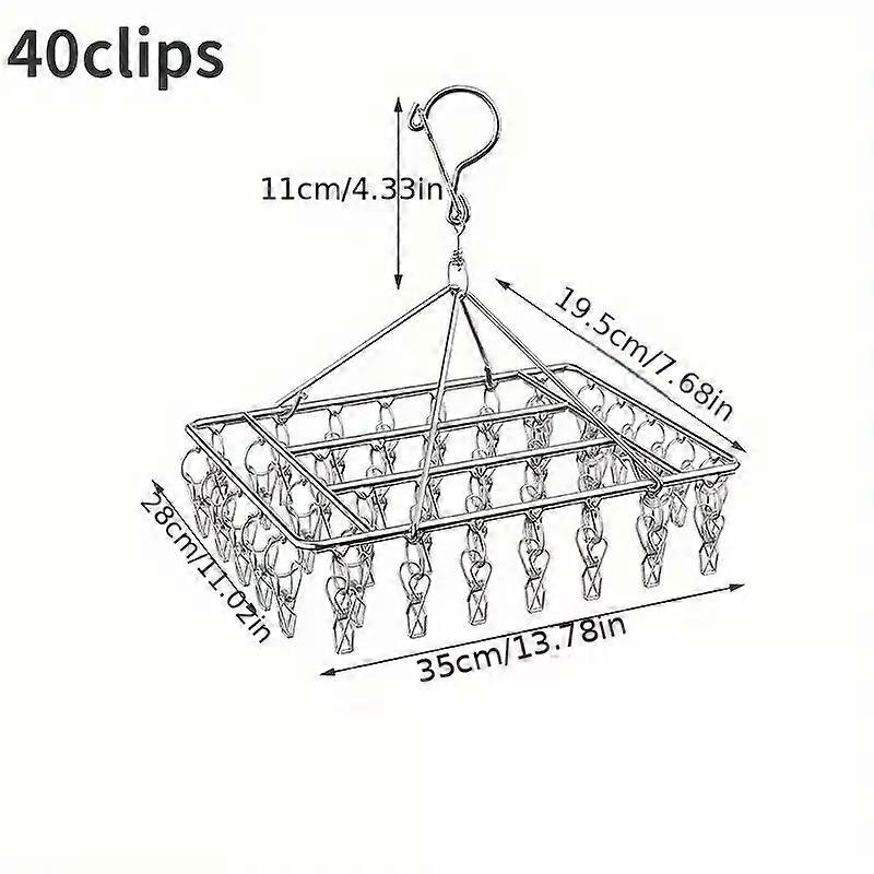 40 Clip and Drip Hanger, 360 Rotating Drying for Socks