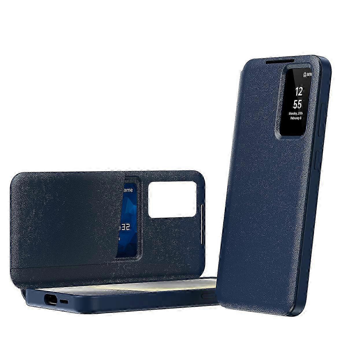 Smart Slot View Window Leather Phone Case with Card