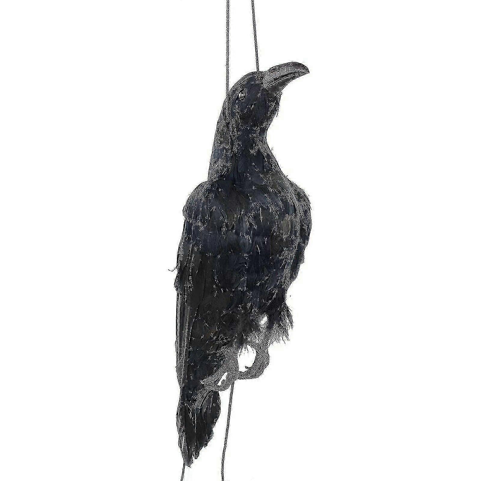 Lifesize Black Feathered Crow Decoy for Pest Control