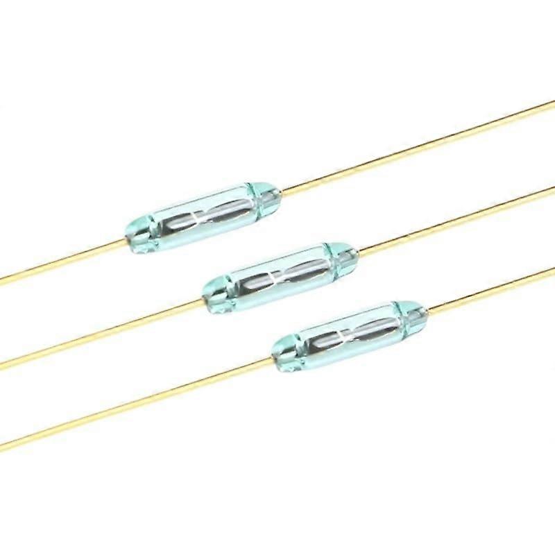 Magnetic Reed Switch Sensor 1.8x7mm Green Glass Normally Open 20 Pieces For Sensors