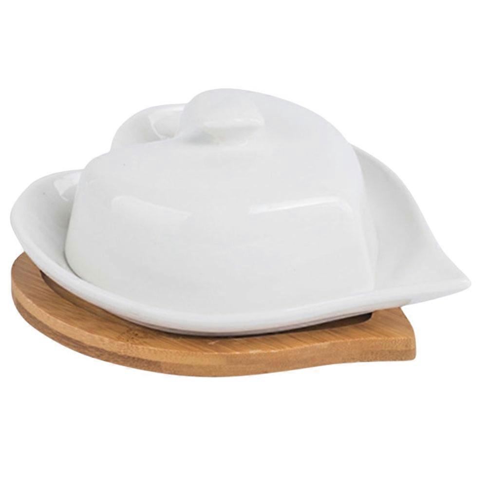Ceramic Heart-shaped Butter Dish for Storage Color Fine Workmanship 1Pc