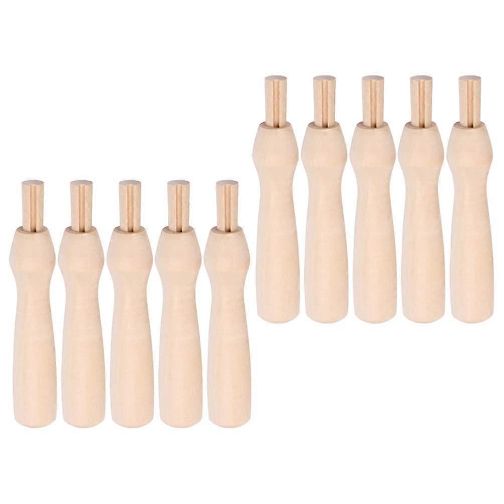 Poking Felting Needle Pen Set, 10Pcs Wooden Punch Needle Holders for Wool Felting Crafts and DIY Projects