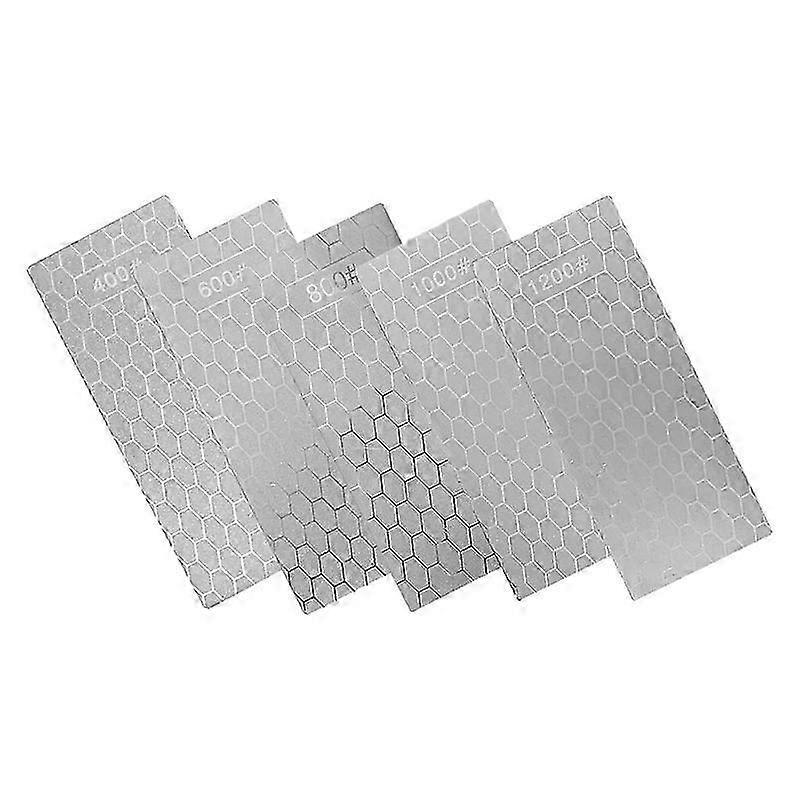5 Pieces Diamond Sharpening Stone Set,Diamond Lapping Plate Coarse/Medium/Fine Grit Sharpener,400/60