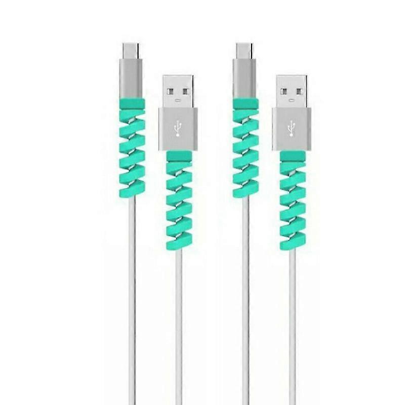 4pcs Spiral Style Silicone Data Cable Protective Cover Anti-wire Break Winder