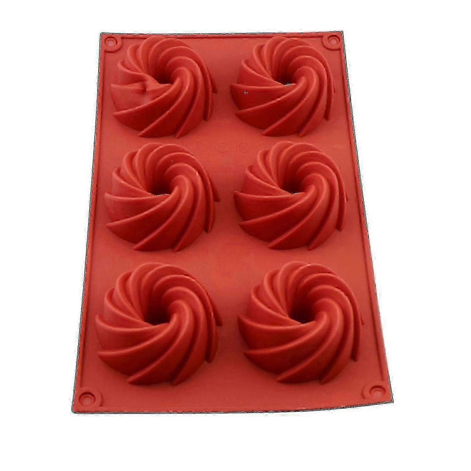 2er-Pack 6-Loch-Donut-Swirl-Kuchenform zum DIY-Schokoladenbacken