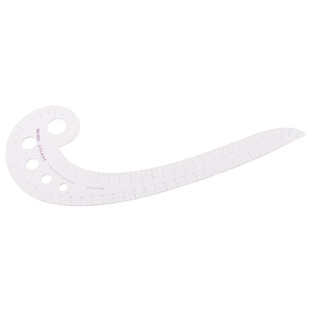 Sewing Ruler Comma Shape 12 Inch Adjustable Dressmaking Tool for Accurate Fabric Measurement and Craft Projects