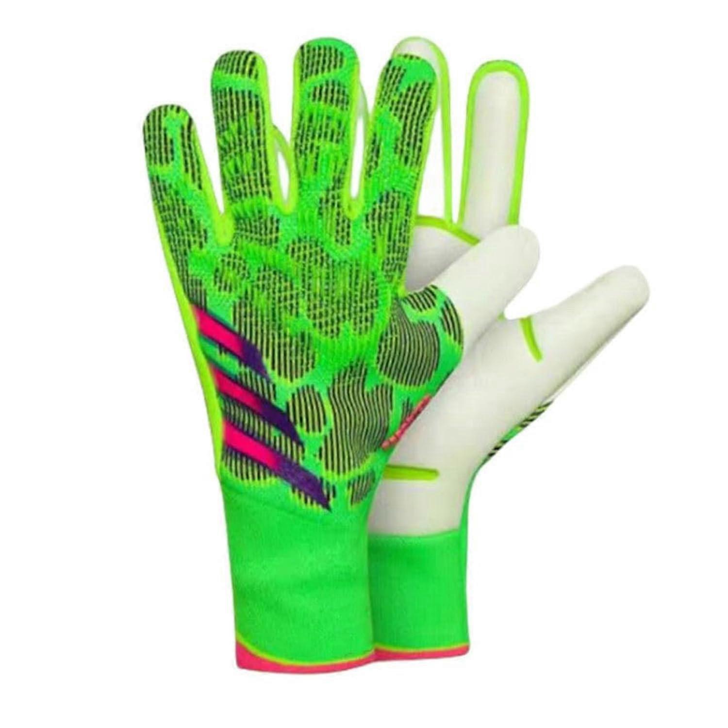 Football Goalkeeper Gloves Green 8 for Adults and Children, Breathable Non-Slip Training Gloves with Strong Grip