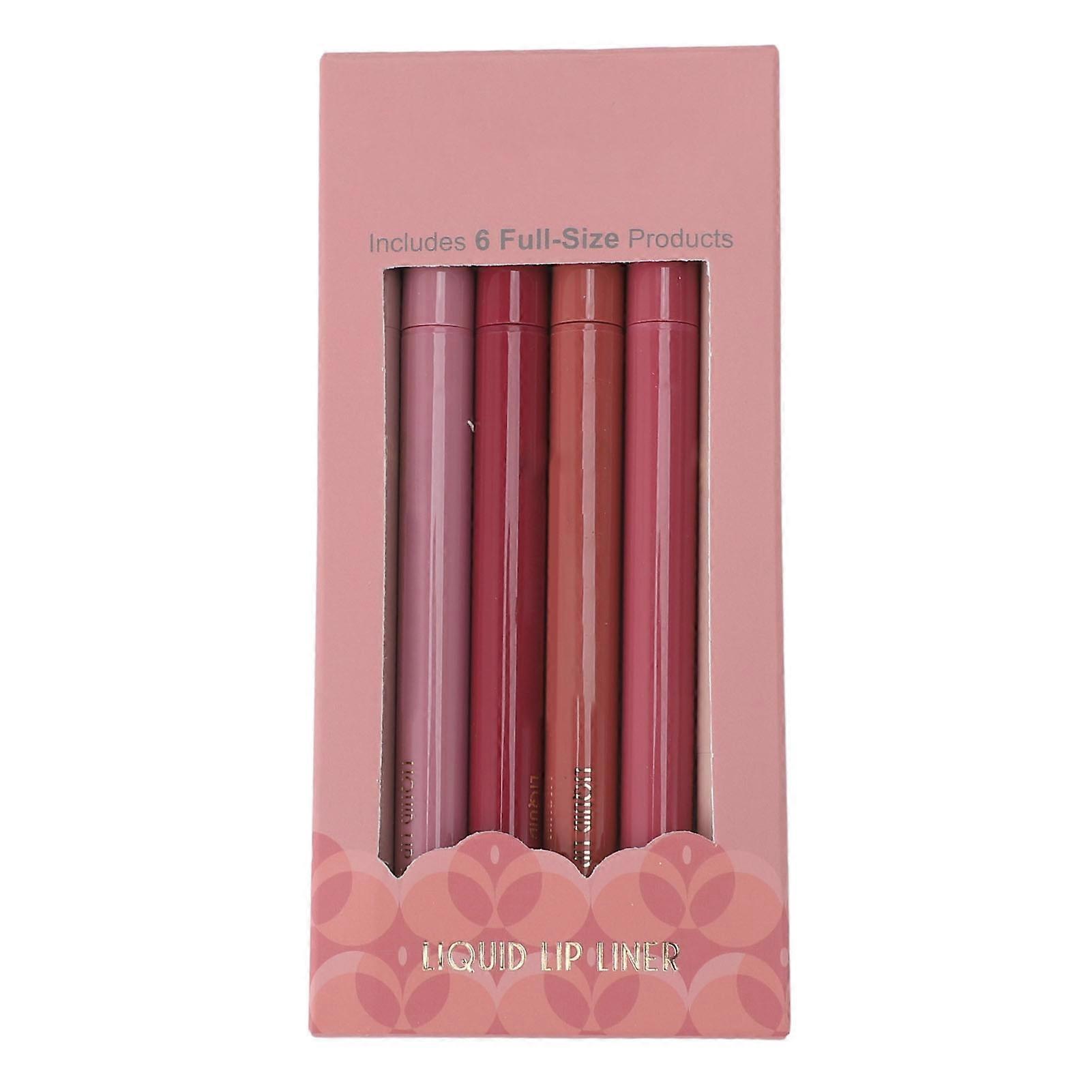 Crayon à lèvres liquide 6 couleurs, séchage rapide, waterproof, longue tenue, 0,6 ml, mat, pour fête, festival, rendez-vous galant