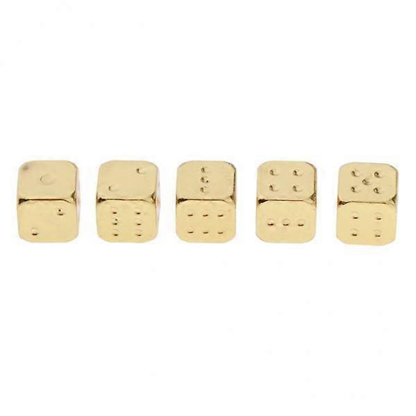 10xSix Sided Dice D6 Set of 5 Zinc Alloy Dices D&D RPG Game Supply Golden