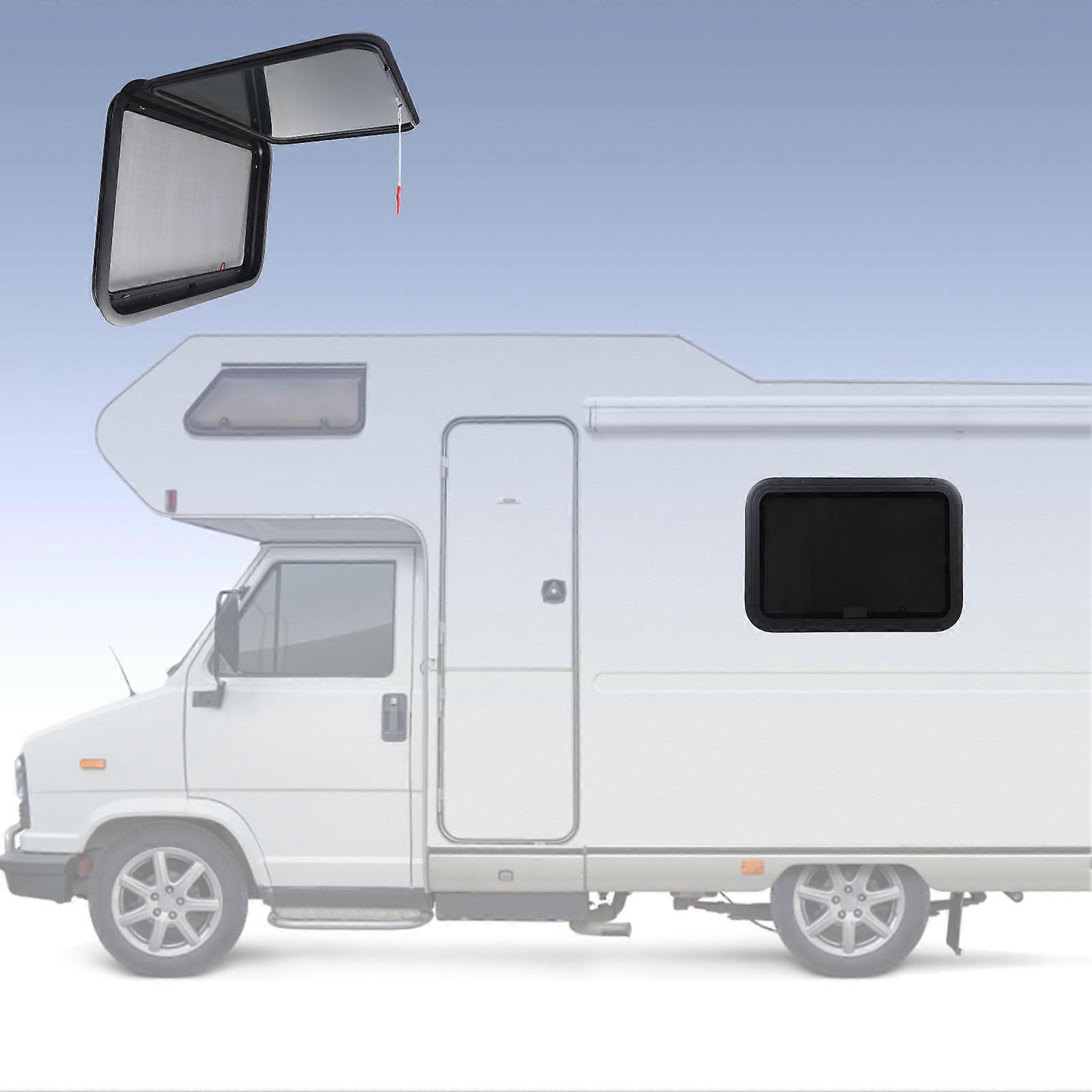 813 X 559mm RV Window Push Out Protective Net Aluminum Alloy Tempered Glass for 1.6 to 2in Wall Thickness 