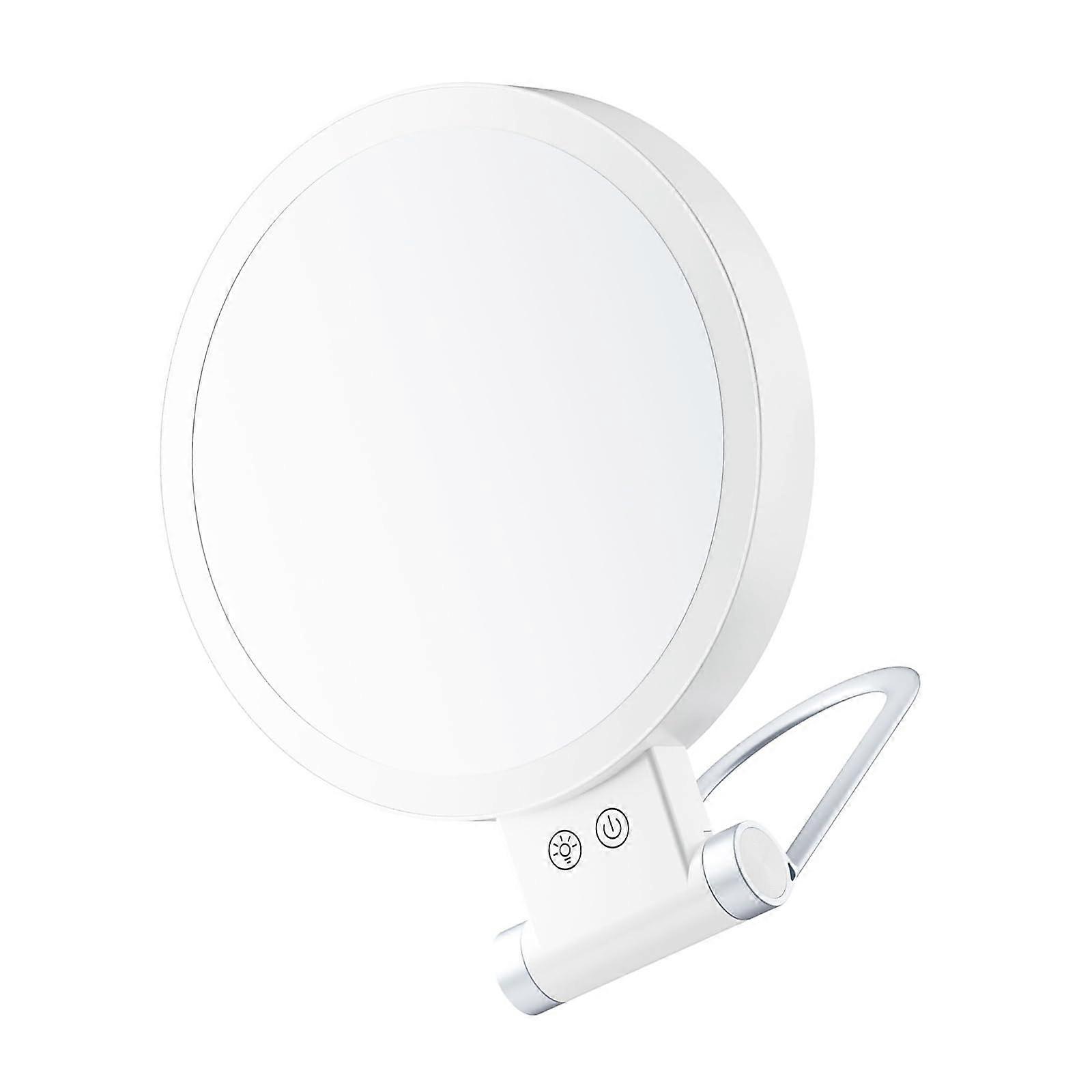Double-Sided Rechargeable Cosmetic Mirror with Magnification and Touch Control LED Lighting for Makeup Applications 5B