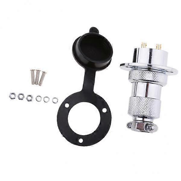 2X Marine Grade Waterproof 2 Pole 12-24 Volt 25mm Deck Plug / Outlet