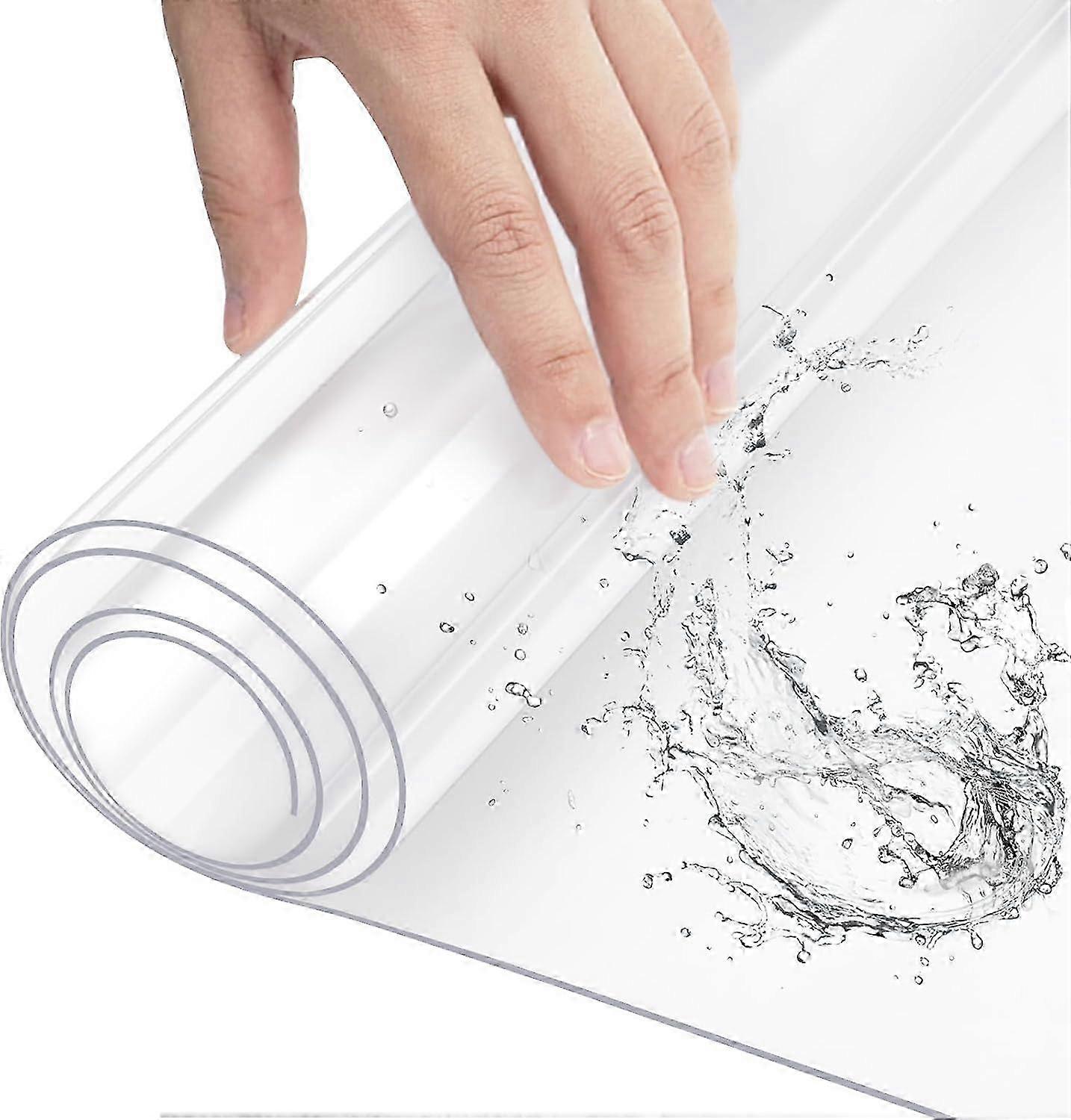 Waterproof Transparent Tablecloth, Rectangular PVC Cover, Protective Tablecloth, 90x140 cm