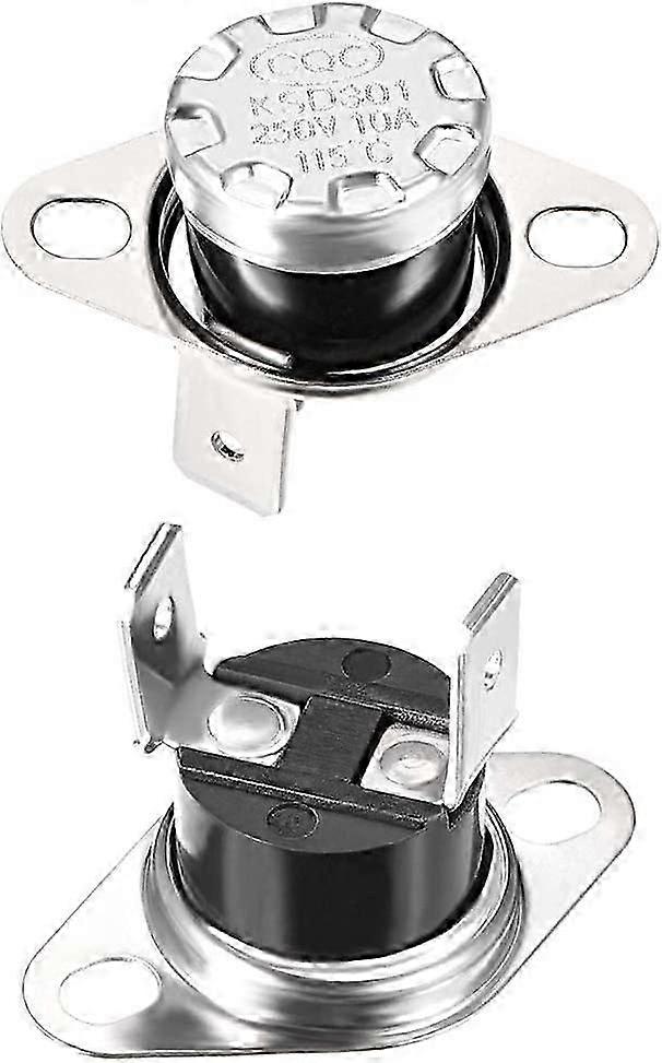 KSD301 תרמוסטט 115C/239F 10A NC התאמת מתג טמפרטורת דיסק לחץ למיקרוגל, תנור, מכונת קפה 2 יחידות