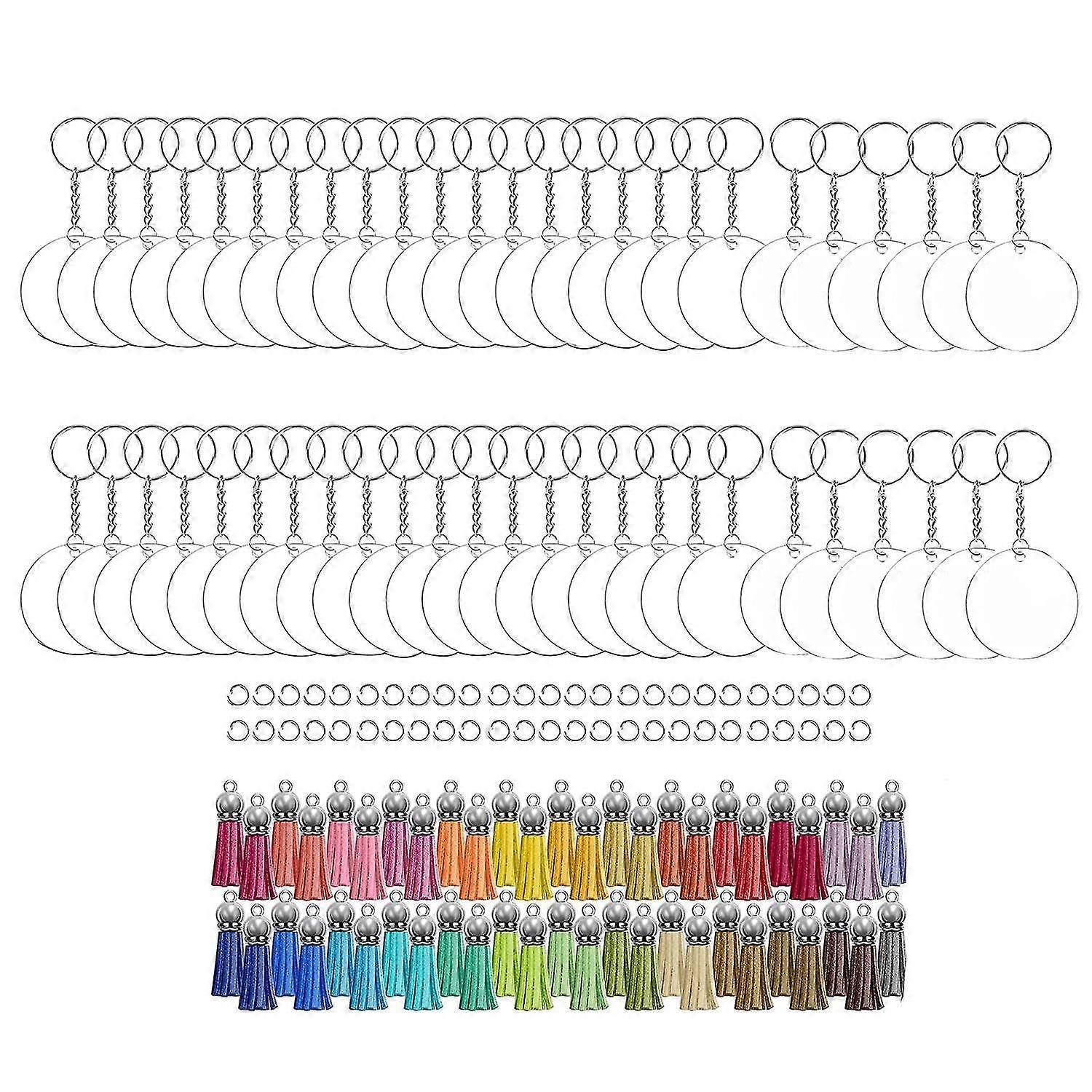 300Pcs Acrylic Blanks Clear Acrylic Circles Discs Transparent for DIY Craft Project