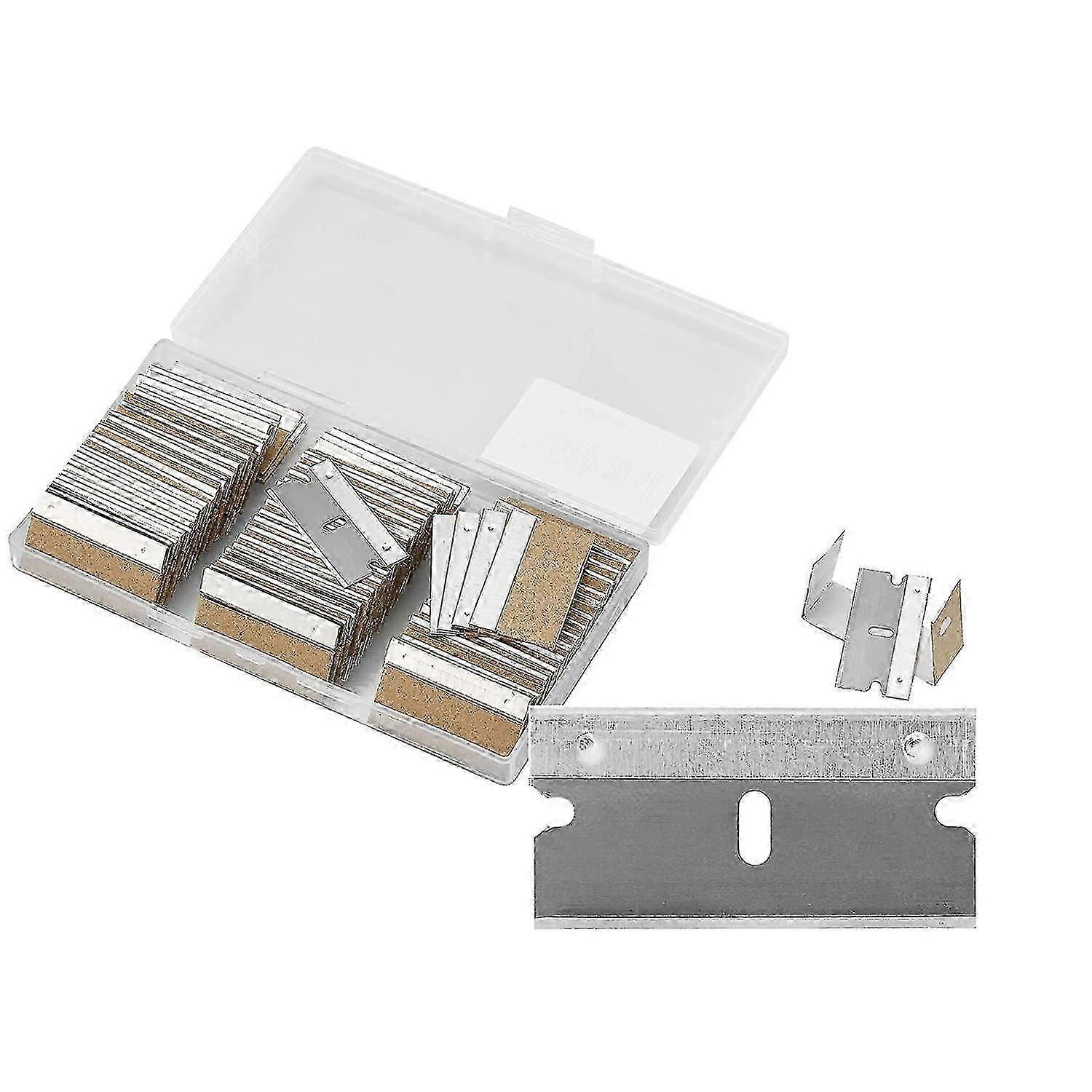 100 Pack Single Edge Razor Blades for Scrapers, Industrial Use, Cutting Tools, Individually Wrapped Safety Blades