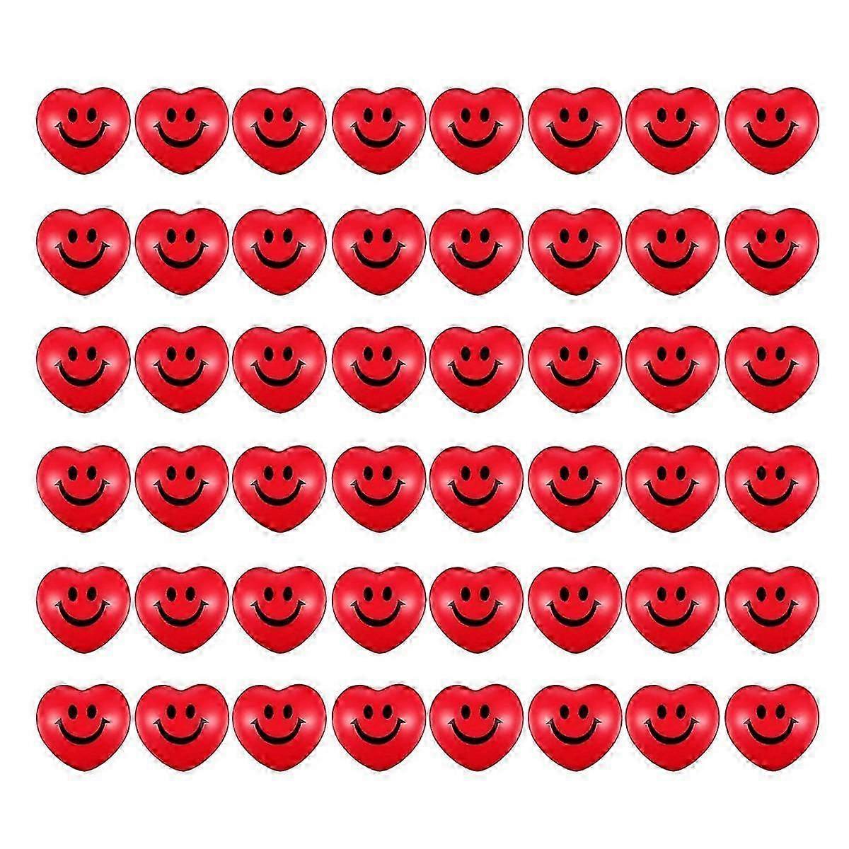 48個2.75インチストレスボールの日ハート型スクイーズボールスマイルフェイスフォームストレスリリーフボール