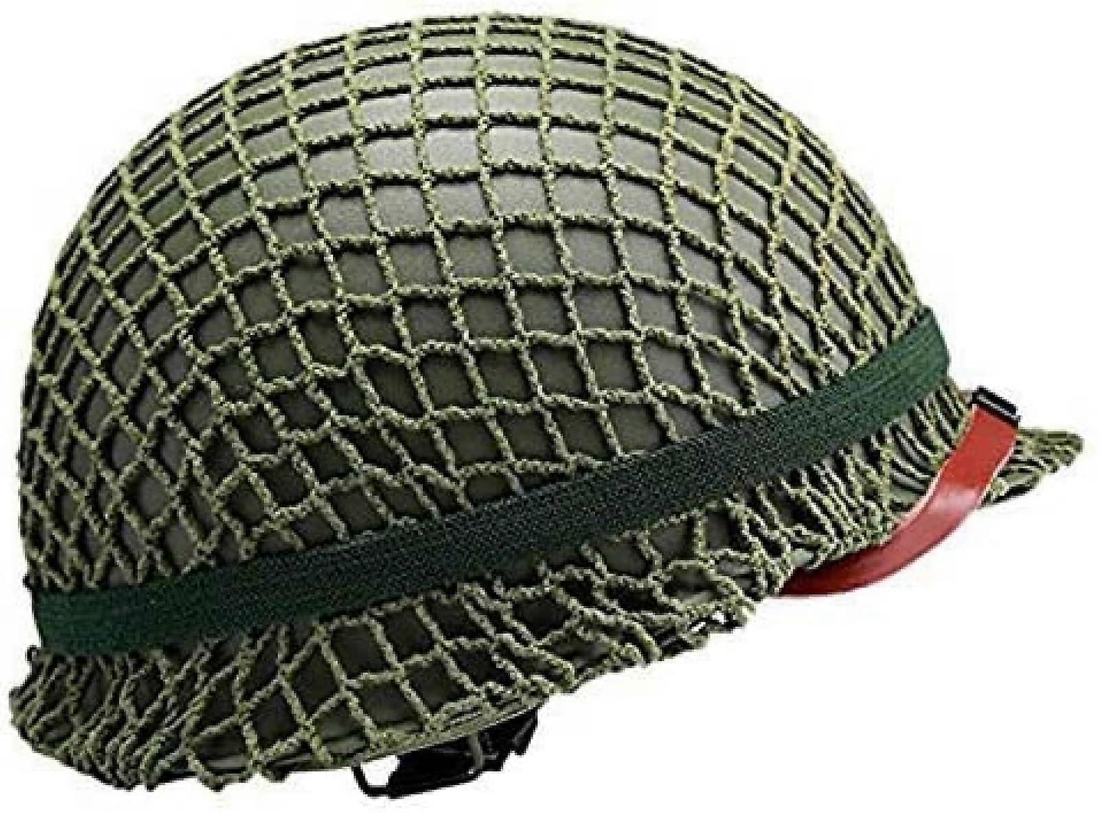 U.S. M1 Military Steel Helmet Replica - WW2 US Army M1 Green Helmet with Mesh Chin Strap for DIY Custom Painting