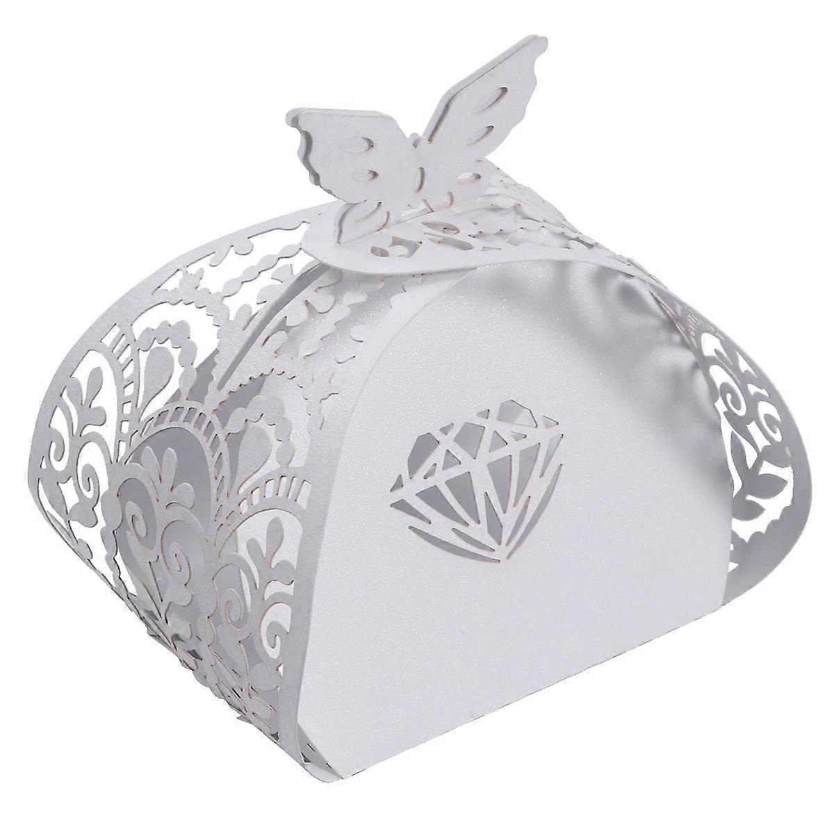 50pcs Hollow Romantic Wedding Favor Boxes for Weddings, Anniversaries & Celebrations – Elegant Durable White Candy Boxes for Events