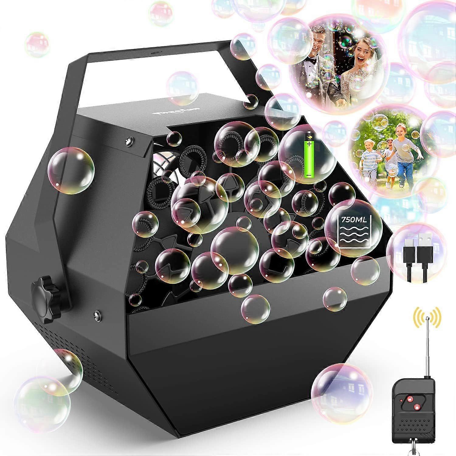2025 Latest Model Bubble Machine: Remote Control 750ML Metal Bubble Blower