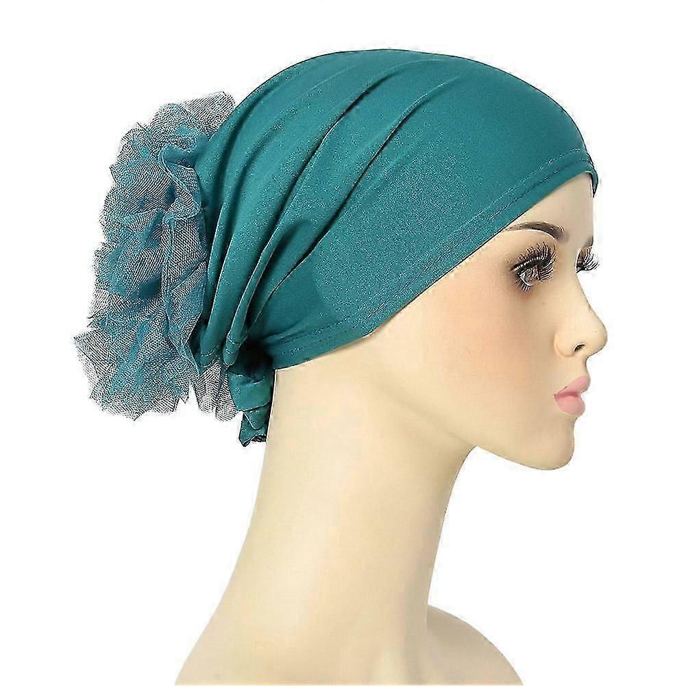 Solid-color artificial flower patchwork Women's Strap Hat