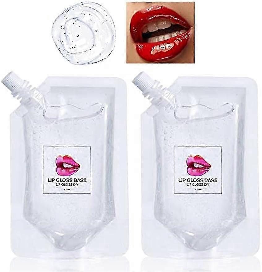 Lip Gloss Base Clear 50ml Clear Lip Gloss Base Lipgloss Gel Base,Non-Stick Lipstick Primer for DIY Handmade Lip Balms Lip Gloss