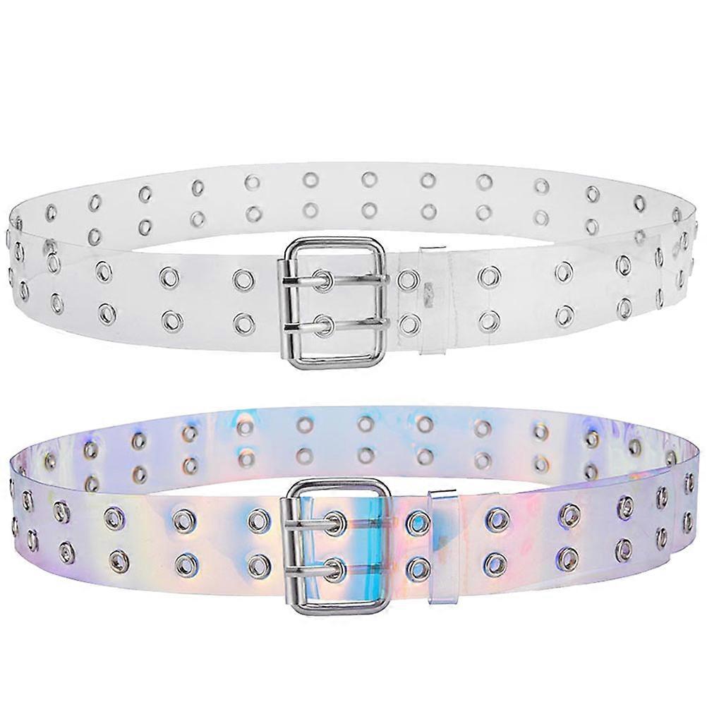 حزام الخصر حزام حزام جلدي أنيق فستان مشبك قوي تشديد ملونة 2 مجموعة