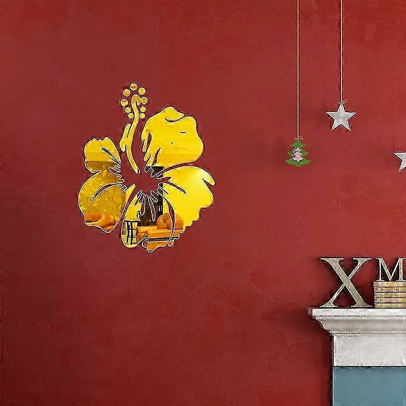 環境にやさしい花の咲く花の鏡のようなアクリル壁のデカール家の装飾用(ゴールデン)